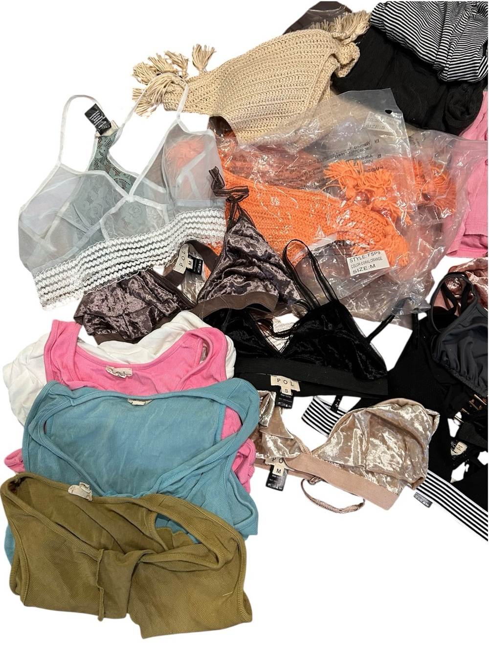 POL 28 Pc NEW Reseller Bundle Bralettes Lounge Swim S M L - Picture 7 of 8